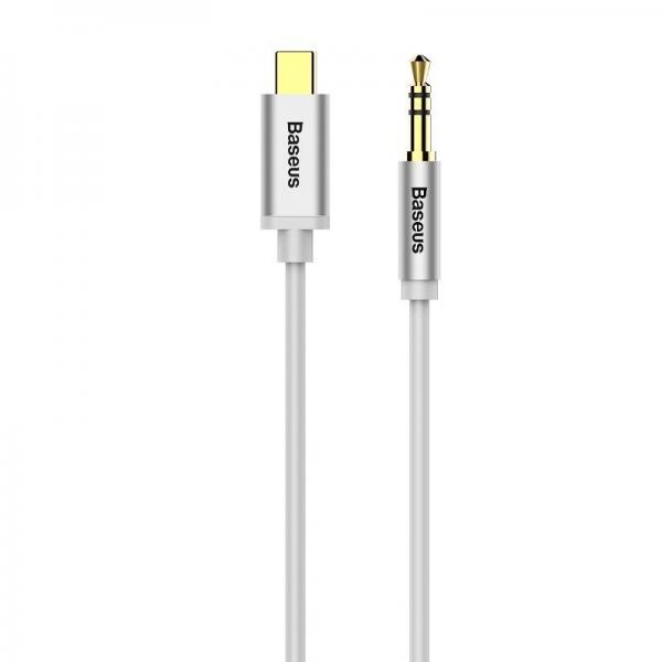 Cablu audio Baseus Yiven M01, tata USB-C la tata mini jack 3.5 mm, 1.2 m, Alb