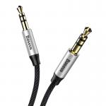 Cablu Audio Baseus Yiven M30 mini jack 3.5 mm AUX, 1.5m, Negru/Argintiu