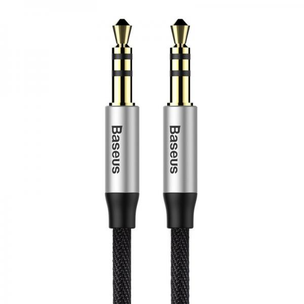 Cablu Audio Baseus Yiven M30 mini jack 3,5 mm AUX, 1m, Negru/Argintiu 1 - lerato.ro