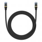 Cablu retea Baseus Braided, Cat. 7, Mufat 2xRJ45, Lungime 1.5 m, 10Gbps, Negru 2 - lerato.ro