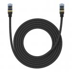 Cablu retea Baseus Braided, Cat. 7, Mufat 2xRJ45, Lungime 3 m, 10Gbps, Negru 2 - lerato.ro