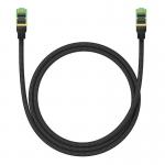 Cablu retea Baseus Braided, Cat. 8, Mufat 2xRJ45, Lungime 1 m, 40Gbps, Negru 2 - lerato.ro