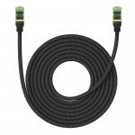 Cablu retea Baseus Braided, Cat. 8, Mufat 2xRJ45, Lungime 8 m, 40Gbps, Negru 2 - lerato.ro