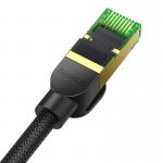 Cablu retea Baseus Braided, Cat. 8, Mufat 2xRJ45, Lungime 8 m, 40Gbps, Negru 3 - lerato.ro