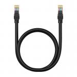 Cablu retea Baseus Ethernet, Round, Cat. 5, Mufat 2xRJ45, UTP, Lungime 1 m, 1Gbps, Negru 2 - lerato.ro