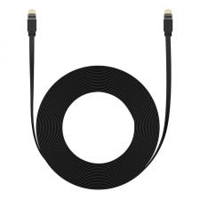 Cablu retea Baseus Ethernet, Flat, Cat. 6, Mufat 2xRJ45, Lungime 12 m, 1Gbps, Negru