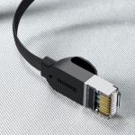 Cablu retea Baseus Flat Ethernet Cat. 6, mufat 2xRJ45, lungime 3m, negru