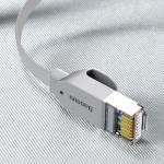 Cablu retea Baseus Flat Ethernet Cat. 6, mufat 2xRJ45, lungime 50cm, Gri