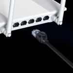 Cablu retea Baseus Speed Six Ethernet, Cat. 6, Mufat 2xRJ45, Lungime 10 m, Flat, 1Gbps, Negru 3 - lerato.ro