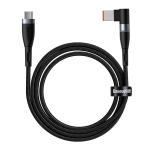 Cablu pentru incarcare Baseus Magnetic Zinc Angled, USB Type-C/DC, 7x11x4mm, 100W, 2m, Negru 2 - lerato.ro