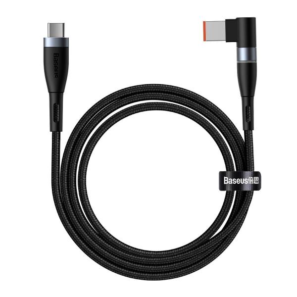 Cablu pentru incarcare Baseus Magnetic Zinc Angled, USB Type-C/DC, 7x11x4mm, 100W, 2m, Negru 1 - lerato.ro