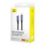 Cablu extender pentru transfer de date Baseus High Definition, USB-C tata la USB-C mama, 4K, 60Hz, 100W, 10Gbps, 1m, Negru 3 - lerato.ro