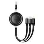 Cablu pentru incarcare si transfer de date 3 in 1 Baseus Bright Mirror 2, USB - Micro-USB/Lightning/USB Type-C, 3.5A, 1.1m, Negru 6 - lerato.ro