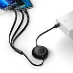 Cablu pentru incarcare si transfer de date 3 in 1 Baseus Bright Mirror 2, USB - Micro-USB/Lightning/USB Type-C, 3.5A, 1.1m, Negru 5 - lerato.ro