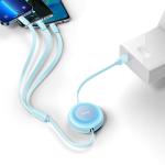 Cablu pentru incarcare si transfer de date 3 in 1 Baseus Bright Mirror 2, USB - Micro-USB/Lightning/USB Type-C, 3.5A, 1.1m, Albastru 10 - lerato.ro