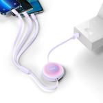 Cablu pentru incarcare si transfer de date 3 in 1 Baseus Bright Mirror 2, USB - Micro-USB/Lightning/USB Type-C, 3.5A, 1.1m, Mov 6 - lerato.ro