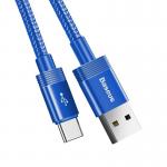 Cablu pentru incarcare si transfer de date Baseus Data Faction 3 in 1, USB Type-C/Lightning/Micro-USB, LED, 3.5A, 1.2m, Albastru