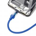 Cablu pentru incarcare si transfer de date Baseus Data Faction 3 in 1, USB Type-C/Lightning/Micro-USB, LED, 3.5A, 1.2m, Albastru 4 - lerato.ro