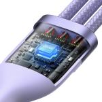 Cablu pentru incarcare si transfer de date Baseus Flash Series II 3 in 1, USB/USB-C - USB Type-C/Lightning/Micro-USB, 100W, 1.2m, Mov 3 - lerato.ro