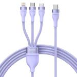 Cablu pentru incarcare si transfer de date Baseus Flash Series II 3 in 1, USB-C - USB Type-C/Lightning/Micro-USB, 100W, 1.5m, Mov 2 - lerato.ro