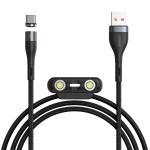 Cablu pentru incarcare si transfer de date Baseus 3 in 1 Magnetic Zinc, LED, USB Type-C/Micro-USB/Lightning, 3A, 1m, Negru 2 - lerato.ro