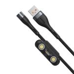 Cablu pentru incarcare si transfer de date Baseus 3 in 1 Magnetic Zinc, LED, USB Type-C/Micro-USB/Lightning, 3A, 1m, Negru