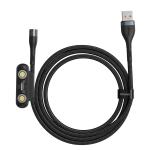 Cablu pentru incarcare si transfer de date Baseus 3 in 1 Magnetic Zinc, LED, USB Type-C/Micro-USB/Lightning, 5A, 1m, Negru 4 - lerato.ro