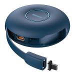 Cablu pentru incarcare si transfer de date Baseus Magnetic Zinc 3 in 1, Micro-USB/Lightning/USB Type-C, 20W, 1m, Albastru