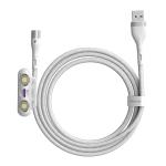Cablu pentru incarcare si transfer de date Baseus 3 in 1 Magnetic Zinc, LED, USB Type-C/Micro-USB/Lightning, 5A, 1m, Alb 7 - lerato.ro