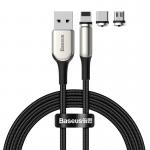 Cablu pentru incarcare si transfer de date Baseus Magnetic Zinc, USB Type-C/Micro-USB/Lightning, 2A, 2m, Negru 2 - lerato.ro