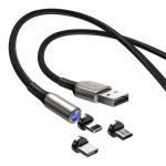 Cablu pentru incarcare si transfer de date Baseus Magnetic Zinc, USB Type-C/Micro-USB/Lightning, 2A, 2m, Negru 5 - lerato.ro