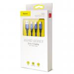 Cablu pentru incarcare si transfer de date Baseus Rapid 3 in 1, USB Type-C/Lightning/Micro-USB, 3A, 1.2m, Albastru 6 - lerato.ro