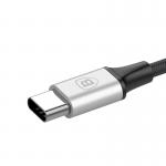 Cablu pentru incarcare si transfer de date Baseus Rapid 3 in 1, 2x USB Type-C/Lightning/Micro-USB, 3A, 1.2m, Negru/Argintiu