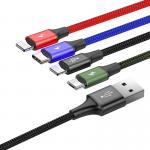 Cablu pentru incarcare si transfer de date Baseus Rapid 4 in 1, USB Type-C/2x Lightning/Micro-USB, 3.5A, 1.2m, Negru 8 - lerato.ro