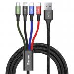 Cablu pentru incarcare si transfer de date Baseus Rapid 4 in 1, USB Type-C/Lightning/2x Micro-USB, 3.5A, 1.2m, Negru 2 - lerato.ro