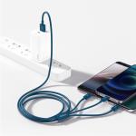 Cablu pentru incarcare si transfer de date Baseus Superior 3 in 1, USB Type-C/Lightning/Micro-USB, 3.5A, 1.5m, Albastru