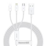 Cablu pentru incarcare si transfer de date Baseus Superior 3 in 1, USB Type-C/Lightning/Micro-USB, 3.5A, 1.5m, Alb 2 - lerato.ro