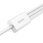 Cablu pentru incarcare si transfer de date Baseus Superior 3 in 1, USB Type-C/Lightning/Micro-USB, 3.5A, 1.5m, Alb