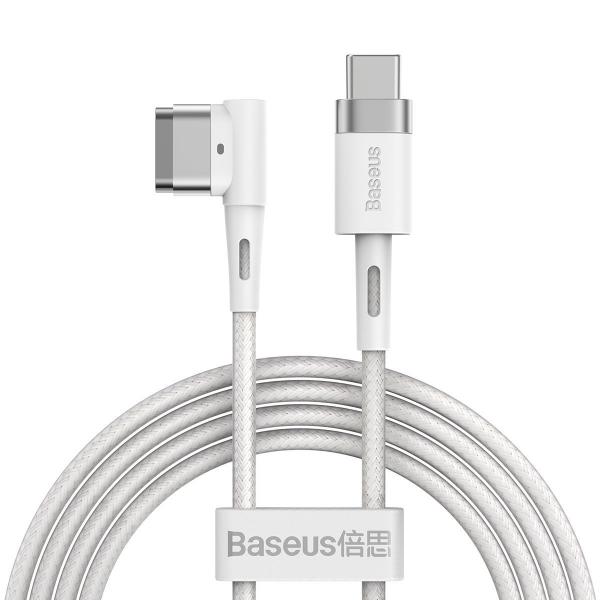 Cablu pentru incarcare Baseus Magnetic Zinc Angled MagSafe, USB Type-C, 60W, LED, 2m, Alb 1 - lerato.ro