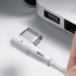 Cablu pentru incarcare Baseus Magnetic Zinc Angled MagSafe, USB Type-C, 60W, LED, 2m, Alb 9 - lerato.ro