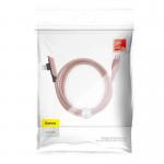 Cablu pentru incarcare si transfer de date Baseus Colourful Elbow, USB Type-C/Lightning, 18W, 1.2m, Roz