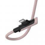 Cablu pentru incarcare si transfer de date Baseus Colourful Elbow, USB Type-C/Lightning, 18W, 1.2m, Roz