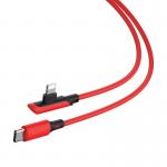Cablu pentru incarcare si transfer de date Baseus Colourful Elbow, USB Type-C/Lightning, 18W, 1.2m, Rosu