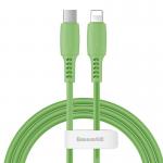 Cablu pentru incarcare si transfer de date Baseus Colourful, USB Type-C/Lightning, 18W, 1.2m, Verde 2 - lerato.ro