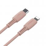 Cablu pentru incarcare si transfer de date Baseus Colourful, USB Type-C/Lightning, 18W, 1.2m, Roz 6 - lerato.ro