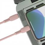 Cablu pentru incarcare si transfer de date Baseus Colourful, USB Type-C/Lightning, 18W, 1.2m, Roz 3 - lerato.ro