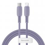 Cablu pentru incarcare si transfer de date Baseus Colourful, USB Type-C/Lightning, 18W, 1.2m, Mov 2 - lerato.ro