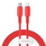 Cablu pentru incarcare si transfer de date Baseus Colourful, USB Type-C/Lightning, 18W, 1.2m, Rosu 2 - lerato.ro