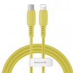 Cablu pentru incarcare si transfer de date Baseus Colourful, USB Type-C/Lightning, 18W, 1.2m, Galben 2 - lerato.ro