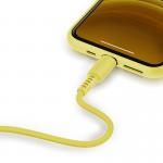 Cablu pentru incarcare si transfer de date Baseus Colourful, USB Type-C/Lightning, 18W, 1.2m, Galben